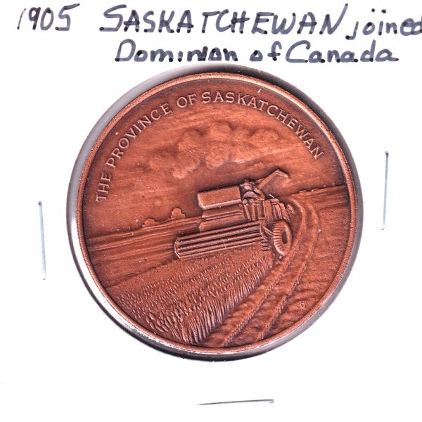 Saskatchewan Joined the Dominion of Canada in the Year 1905 Medallion, Undated Sale