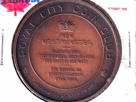 1960 Canada Royal City Coin Club Medallion - Antique Bronze Look Cheap