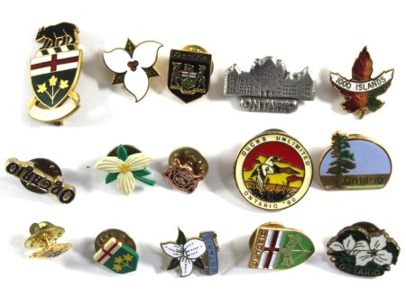 Lot of 15x Ontario, etc., Pins, 15Pcs (Sold as is) Online