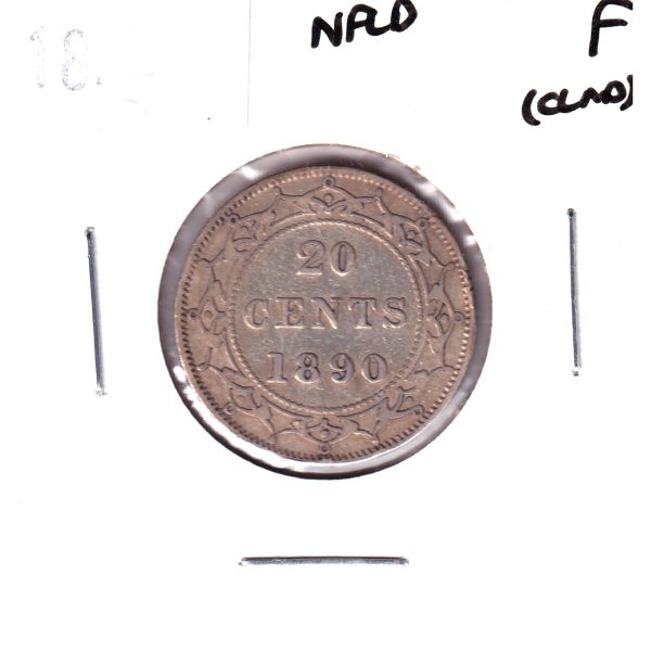 1890 Newfoundland 20-cents Fine (F-12) Cleaned or Impaired Online Sale