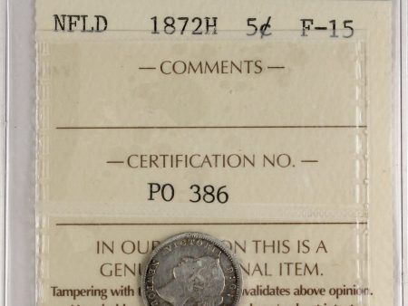 1872H Newfoundland 5-cents ICCS Certified F-15 For Discount