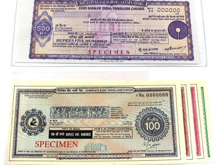 Lot of 5x India Specimen Traveller s Cheques, 5Pcs (Impaired) Sale