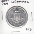 1874-1924 Winnipeg Jubilee Medallion Commemorating 50th Anniversary. Supply