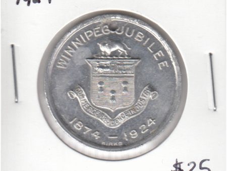 1874-1924 Winnipeg Jubilee Medallion Commemorating 50th Anniversary. Supply