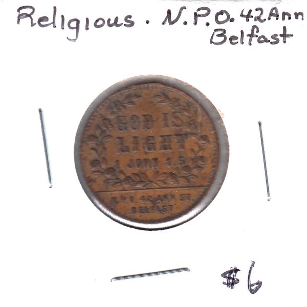 NPO 42 Ann St Belfast - Religion Token on Sale