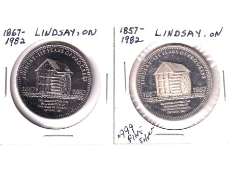 Pair of 1982 Lindsay Ontario Anniversary Trade Dollar Tokens, 2Pcs Online Hot Sale