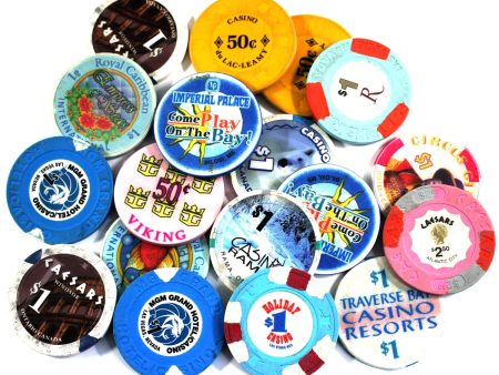 Lot of 18x Mixed Casino Tokens, Clay or Plastic, 18Pcs (Many Duplicates) Online Hot Sale