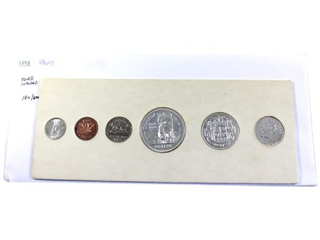 1958 Canada Proof Like Set in Original White Cardboard (Toned, Impaired) Sale