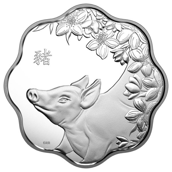 2019 Canada $15 Lunar Lotus - Year of the Pig Fine Silver Coin (No Tax) Impaired Online now