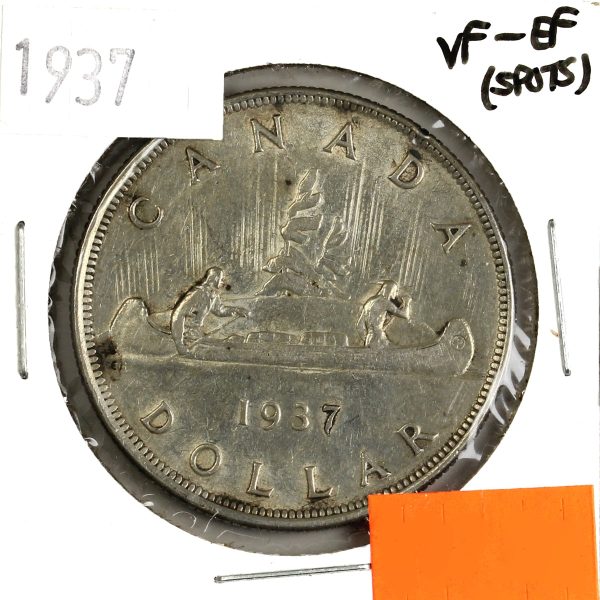 1937 Canada Dollar VF-EF (VF-30) Cleaned, nicks, or impaired Cheap