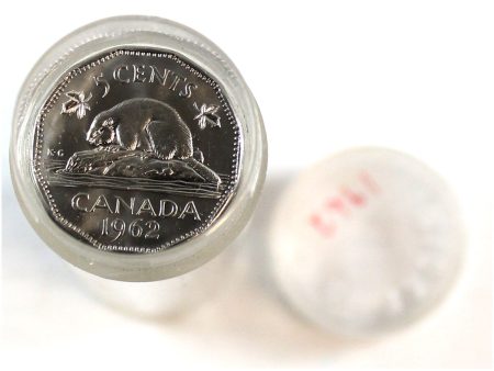 1962 Canada 5-cent Roll of 40 pieces in MS62 to MS64+ condition (some coins toned) Online Sale