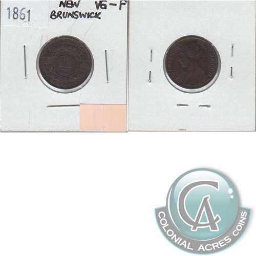 1861 New Brunswick 1 2 Cent VG-F (VG-10) $ Sale