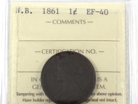 1861 New Brunswick 1-cent ICCS Certified EF-40 For Discount