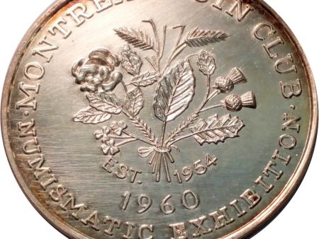 1960 Montreal Coin Club Numismatic Exhibition Sterling Silver Medallion. Toned Online Sale