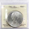 1967 Canada Silver Dollar ICCS Certified MS-65 (Lightly Toned) Cheap