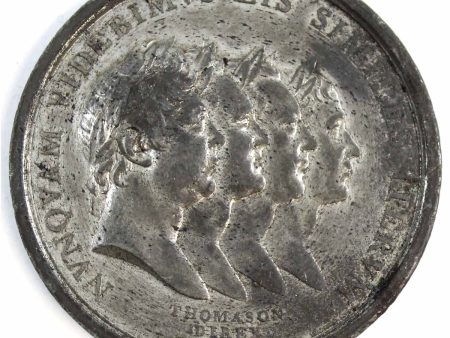 1814 Peace Medal Showing Lady Peace Holding a Cornucopia & Laurel and Four Portraits For Cheap