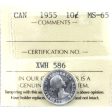 1955 Canada 10-cents ICCS Certified MS-65 (Lightly Toned) For Sale