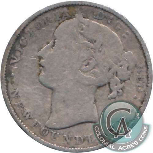 1872H Newfoundland 20-cents Very Good (VG-8) Online Hot Sale