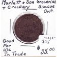 Marlatt & Son Groceries & Crockery, Simcoe, Ontario, 10-cent Trade Token Discount