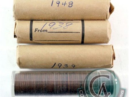 1938, 1939, 1948 & 1954 Canada 1-cent Rolls in Average Circ. Condition Cheap