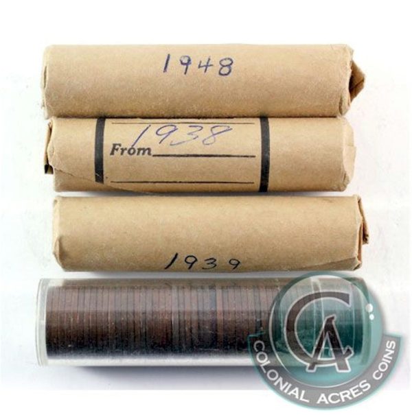 1938, 1939, 1948 & 1954 Canada 1-cent Rolls in Average Circ. Condition Cheap