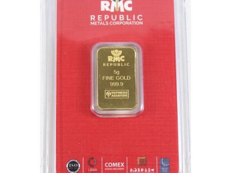 RMC 5 Gram .9999 Gold Bar with Tamper Evident Packaging (No Tax) For Discount