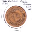 1936 Syndicat de Quebec Golden Jubilee Porte-Bonheur (Good Luck) Token on Sale