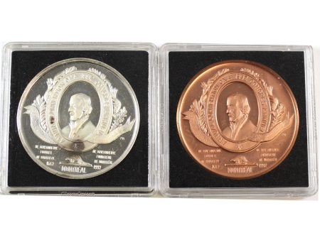 Pair of 1992 CNA Montreal Convention Silver & Copper Medallions (toned) No Tax. 2pcs Supply