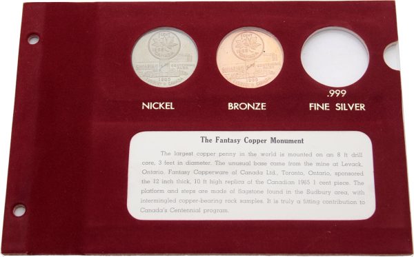 Pair of Medallions Commem. the World s Largest Penny in Numismatic Park, in Red Page Sale