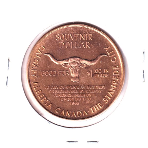 1966 Calgary Stampede Souvenir Dollar Trade Token on Sale