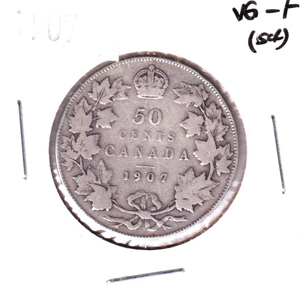 1907 Canada 50-cents VG-F (VG-10) Scratched, nicks, or cleaned Cheap