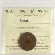 1861 Nova Scotia 1 2 Cent ICCS Certified MS-60 Brown For Cheap