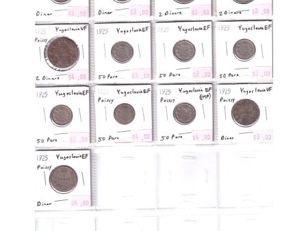 Lot of 13x Yugoslavia 1925 50 Para, 1 & 2 Dinara, Most Extra Fine, 13Pcs (1x Impaired) Fashion