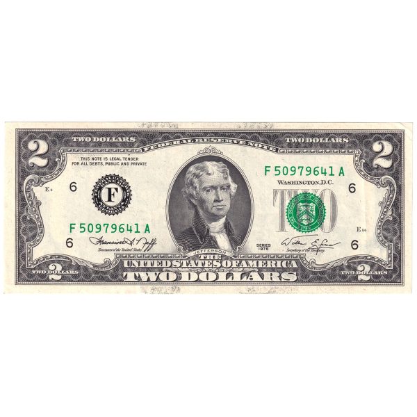 United States Note, FR#1935F 1976 $2, Atlanta, Almost Uncirculated (AU-50) Discount