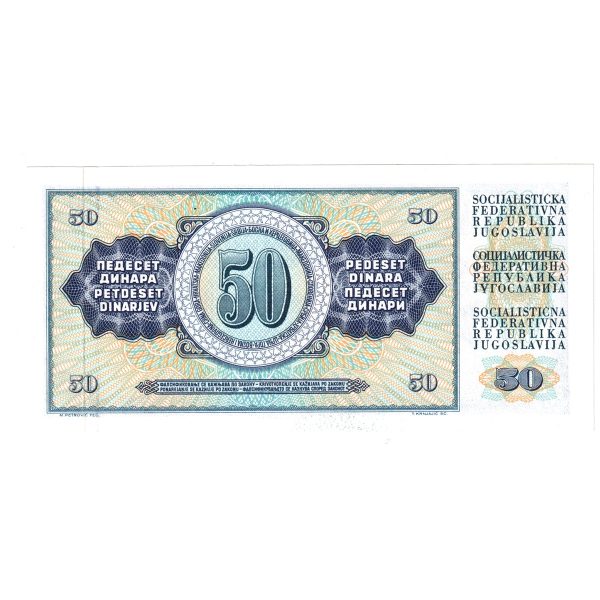 Yugoslavia Note, Pick #89a 1978 50 Dinara, Uncirculated Online Sale