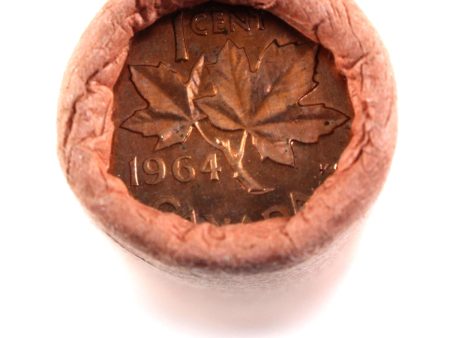 1964 Canada 1-cent Original Wrapped Roll (Royal Bank) of 50Pcs (may be double headed) For Cheap