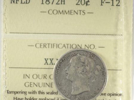 1872H Newfoundland 20-cents ICCS Certified F-12 For Discount