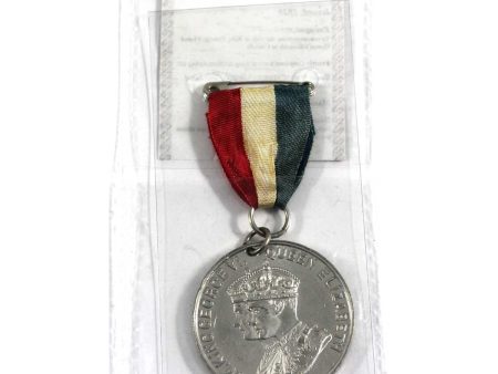 1939 Cadbury Medal Commemorating Royal Visit to Canada, with Ribbon (Marks) Fashion