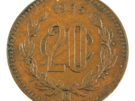 Mexico 1935 20-centavos KM 437 Almost Uncirculated (AU-50) Online Hot Sale