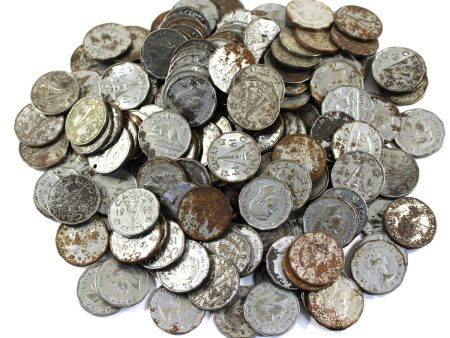 Lot of 180x Assorted Canada Steel 5-cents (1944, 1945, 1951-1954), 180Pcs (Impaired) Fashion