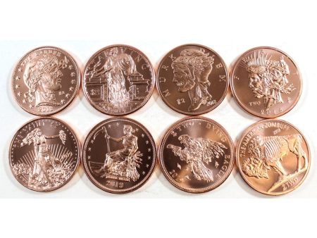 Zombie Copper 1oz. Set of 8 coins. All Different designs. 8pcs. For Discount