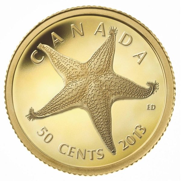 RDC 2013 Canada 50-cent Sea Creatures - Starfish 1 25oz. Pure Gold (No Tax) missing sleeve For Discount