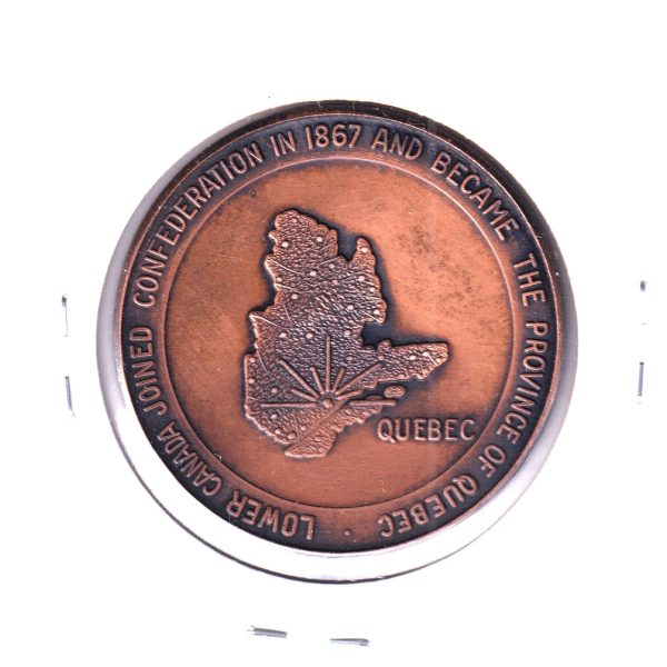 Quebec Joined Confederation in 1867 Commemorative Copper Medallion (Speckling) Online