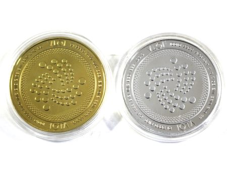 Pair of Cryptocurrency IOTA Medallions, Two Colours, 2Pcs Hot on Sale