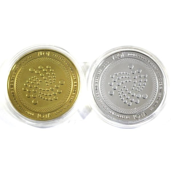 Pair of Cryptocurrency IOTA Medallions, Two Colours, 2Pcs Hot on Sale