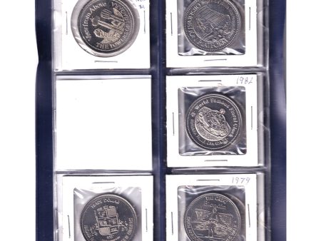 Set of 8x 1979-1988 Niagara Falls, Ontario, Trade Dollars, 8Pcs in Folder Fashion