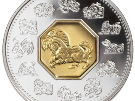 RDC 2002 Canada $15 Year of the Horse Sterling Silver & Gold Cameo (Impaired) For Cheap