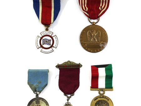 Lot of 5x Assorted Medals, Military & Commemorative, 5Pcs (2x Impaired) Supply