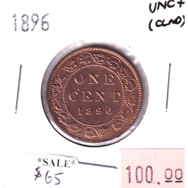 1896 Canada 1-Cent, Unc+ (Cleaned) Supply