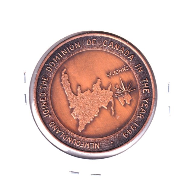 Newfoundland Joined the Dominion of Canada in the Year 1949 Medallion, Undated For Sale